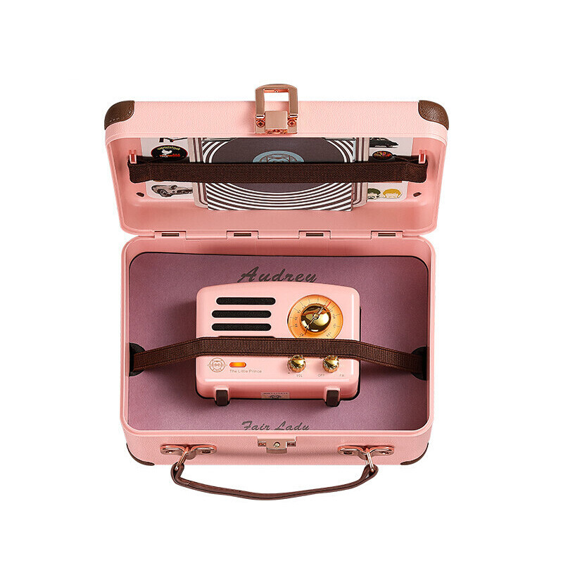 猫王音响 小王子OTR无线便携式蓝牙音箱可爱复古迷你小音响家用金属低音炮收音机七夕情人节礼物奥黛丽粉高清大图