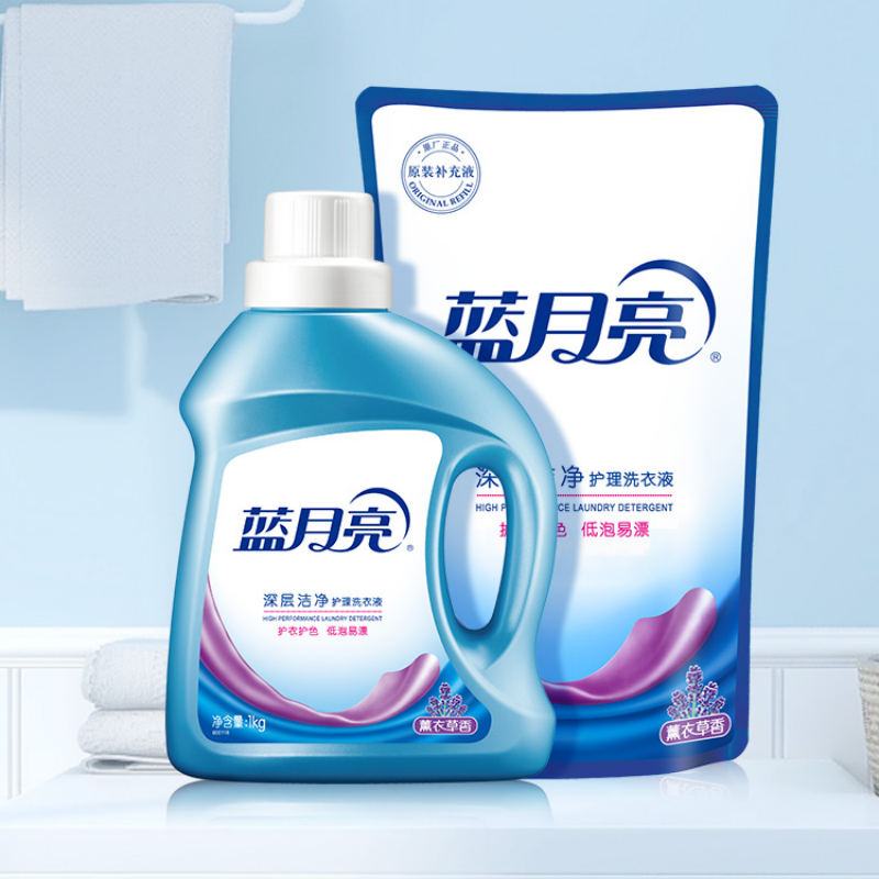 蓝月亮薰衣草香家庭装 4斤套装-1kg瓶+1kg袋装高清大图
