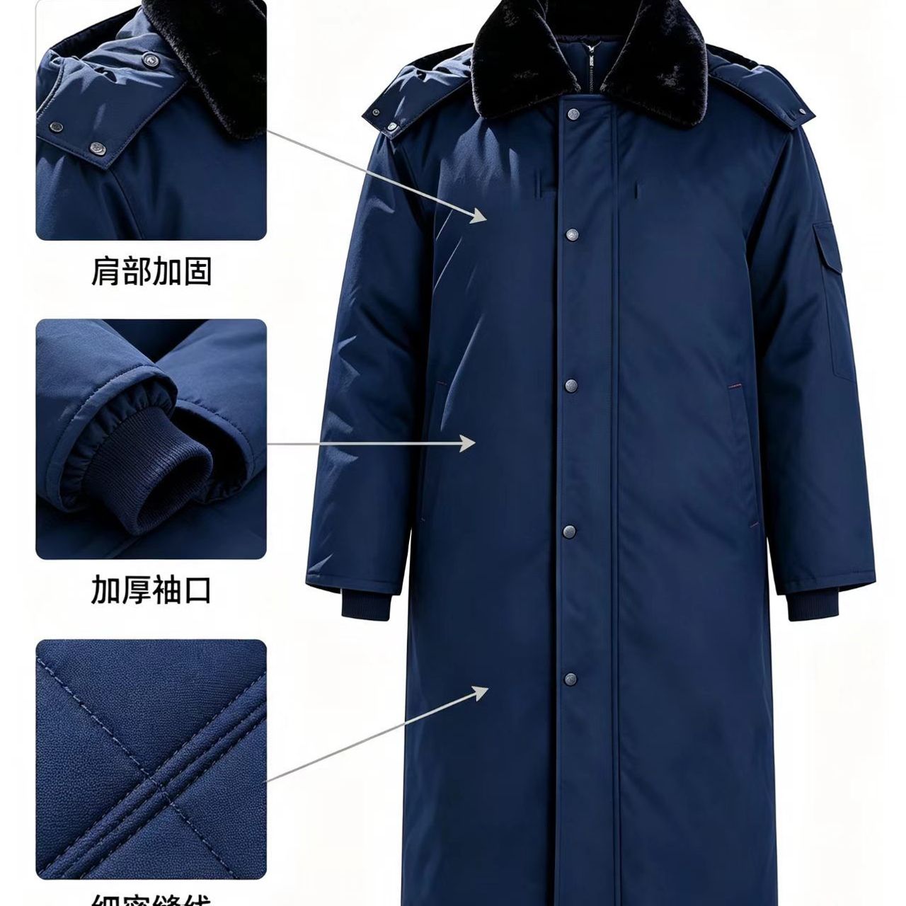 天富星 防寒大衣劳保棉服 长款 件高清大图