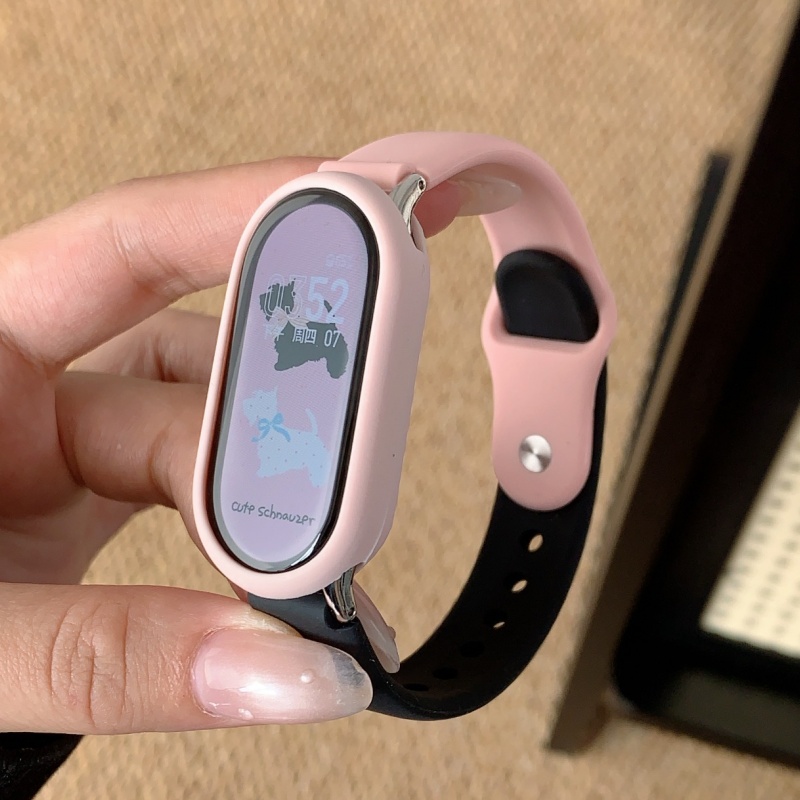 适用于小米手环10表带9/8可爱表带一体式硅胶磁吸系列7/6/5/4/3NFC版腕带独特工字硅胶磁吸通用10代3264高清大图