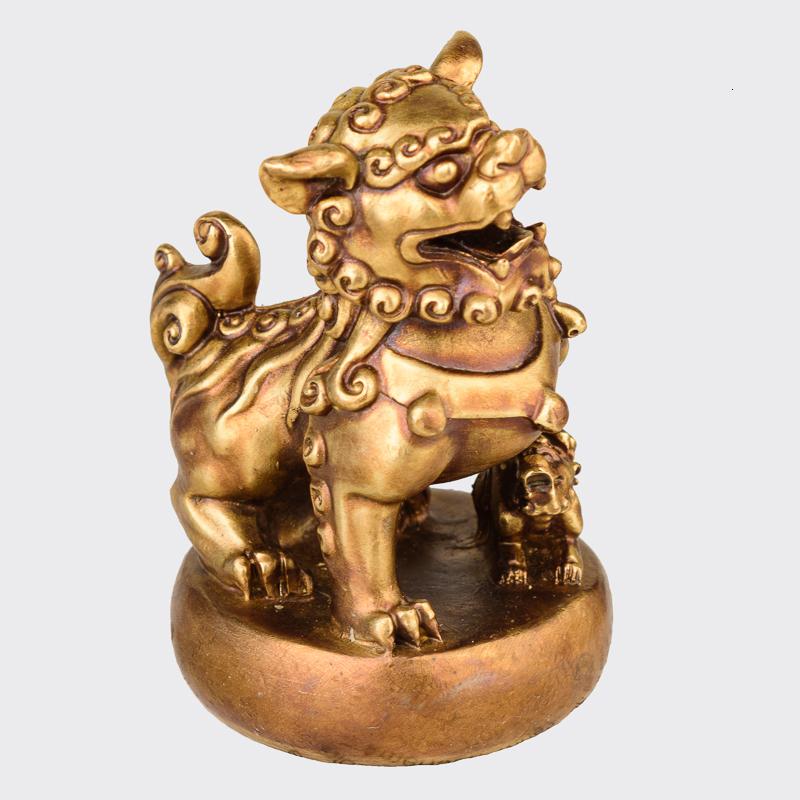 美帮汇狮子摆件 铜小号北京狮狮实心铜狮子茶宠把玩工艺品高清大图