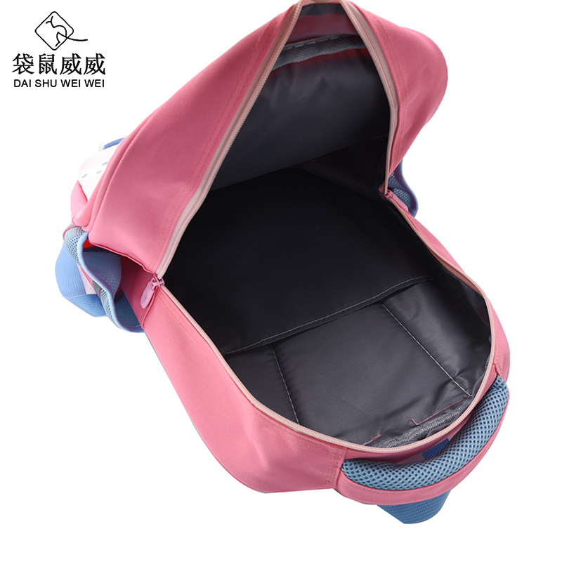 袋鼠威威 学生书包 送雨伞和双层卡通文具盒 XFH2323-2高清大图