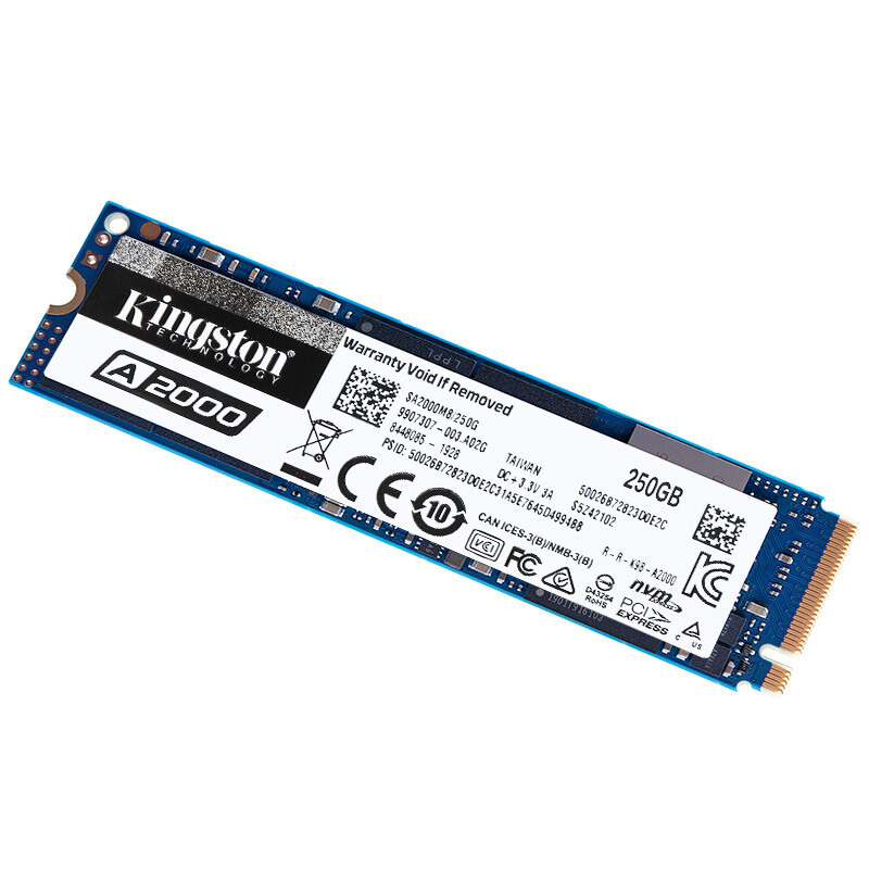 金士顿(Kingston) 250GB SSD固态硬盘 M.2接口(NVMe协议) A2000系列(不带散热片)