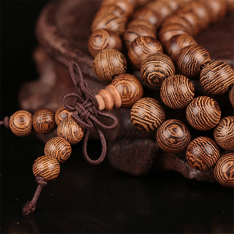 鸡翅木108颗佛珠木手链情侣款手珠木珠手串念珠男女款手链送女朋友