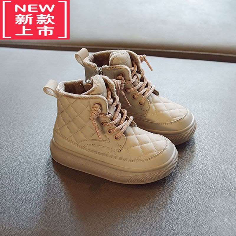 可莉允女童靴子2022秋冬新款二棉鞋男童鞋子儿童加绒洋气短靴童鞋马丁靴图片
