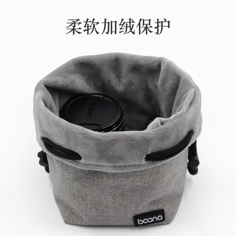 方形中号相机包黑|单反相机包镜头袋收纳包摄影包专业便携微单数码相机套黑卡内胆包防水帆布保护套镜头m6E3