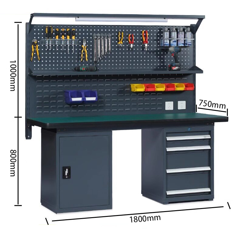 豫汉迎重型工作台 重型工作台1.8米四抽一门台