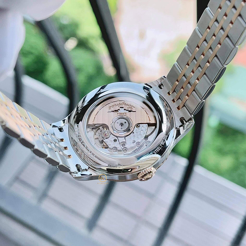 浪琴(longines)瑞士名表 开创者系列自动机械表男 18k玫瑰间金表链