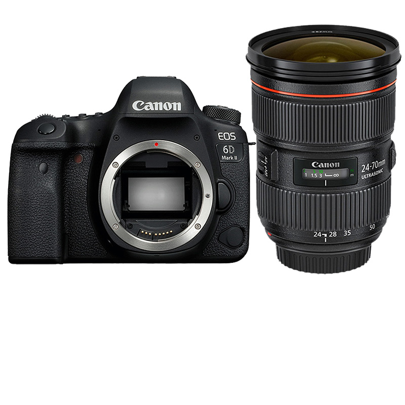 佳能 EOS6DII 单反相机 24-70MM-F4.0镜头+闪光灯