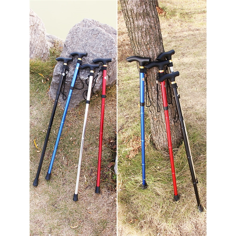 闪电客年货登山杖超轻伸缩折叠徒步爬山拐杖拐棍扙手杖女户外装备铝