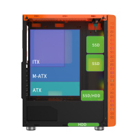 斗鱼(DOUYU.COM)机甲机箱 橙色 游戏机箱(标配3把RGB风扇/支持ATX板/240水冷/玻璃侧透)