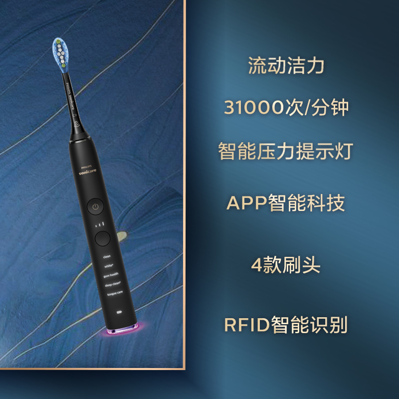 飞利浦(Philips)电动牙刷情侣礼盒 情人节礼物 成人充电声波震动式牙刷拍立得相机含相纸HX9924/12CBP
