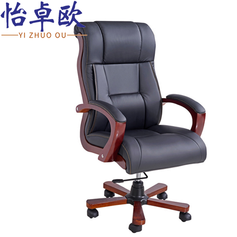 怡卓欧老板椅滑轮把高清大图