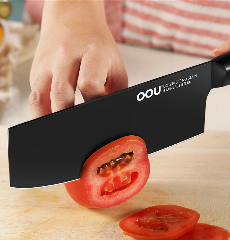 OOU!黑刃系列女款刀具UC3910高效切割锋利耐用安全握把稳固舒适多种食材处理神器