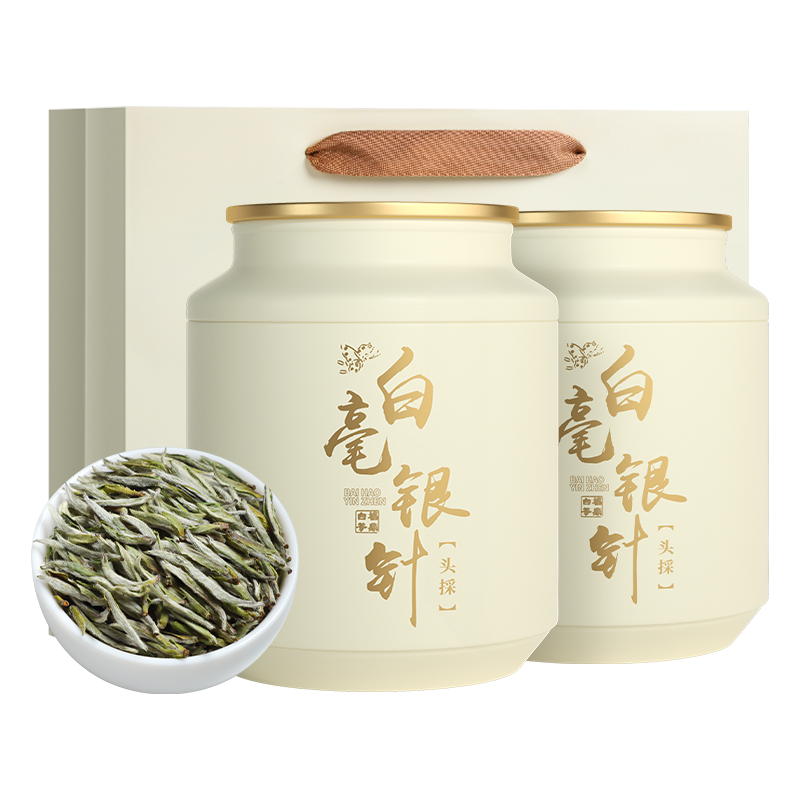 正宗福鼎白茶2022新茶明前特级头采福鼎白毫银针芽春茶叶散装500g高清大图