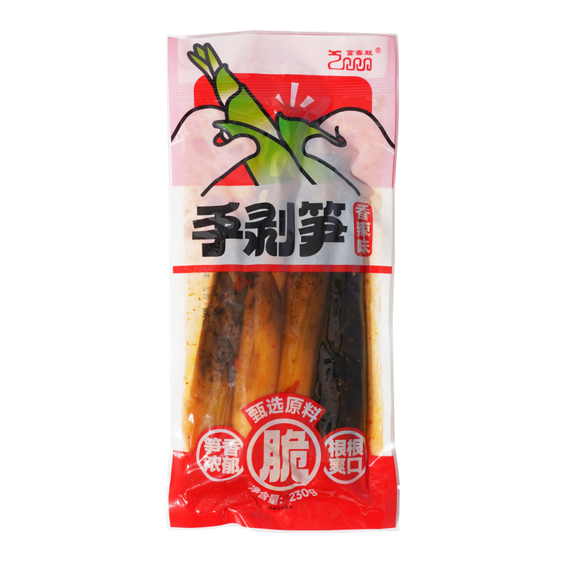 富春龙即食手剥笋230g*3袋装 香辣味 鲜嫩多汁脆爽可口高清大图