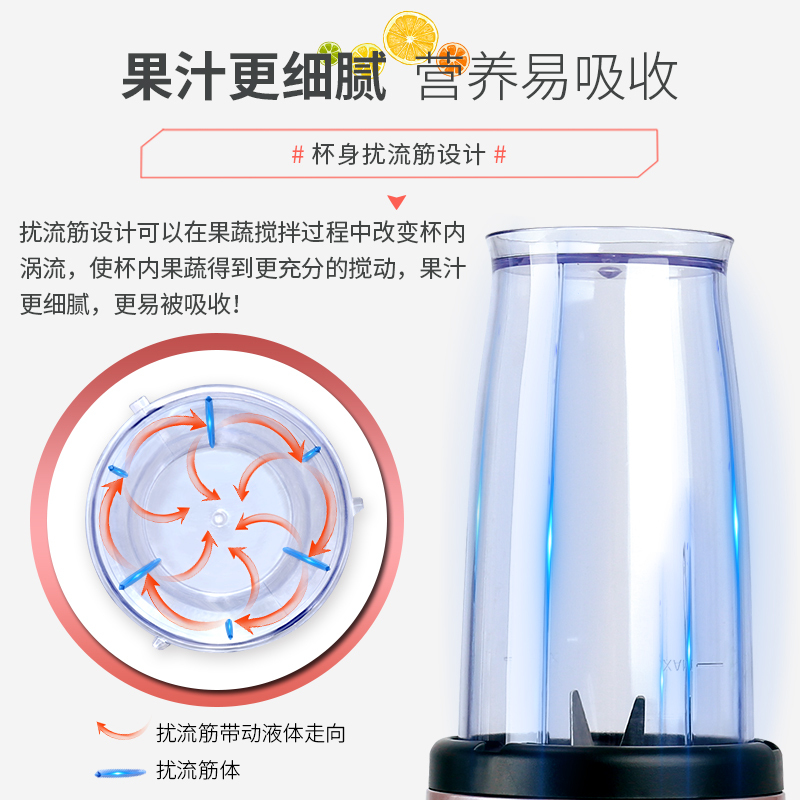 台湾EUPA灿坤9348榨汁机家用全自动多功能水果小型打炸果汁辅食料理搅拌机杯
