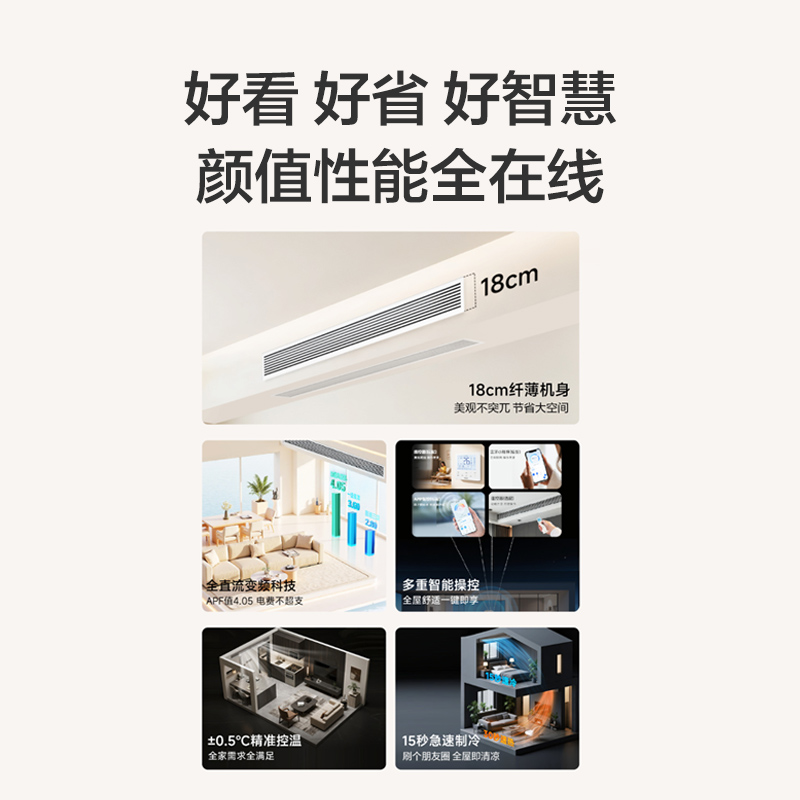 海尔商用 中央空调(Haier)劲雅3匹客厅风管机KFRd-72NW/7AEM81U1智慧舒适风省电新风尚 安装咨询客服高清大图