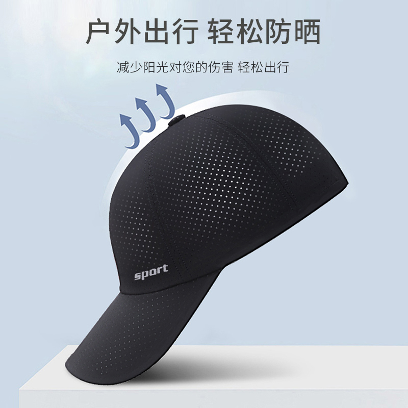 啄木鸟帽子男夏季户外防晒钓鱼鸭舌帽速干透气休闲宽帽檐棒球帽外高清大图