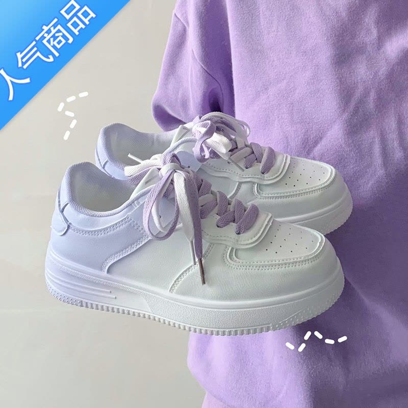 SUNTEK渐变小白鞋女ins潮2023春季新款厚底小众学生百搭运动休闲板鞋子图片