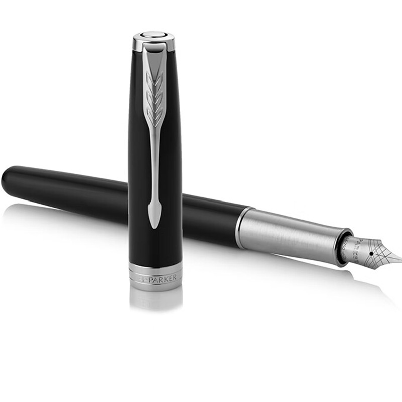 派克钢笔书写顺滑流畅握感舒适高端精致卓尔纯黑丽雅白夹墨水笔高清大图