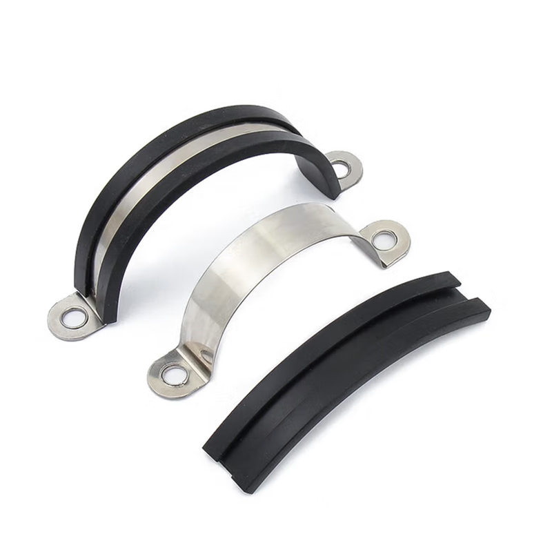 新凯益 304不锈钢管卡扣U型带连胶条骑马卡喉箍水管固定夹抱箍管夹 114mm 个高清大图