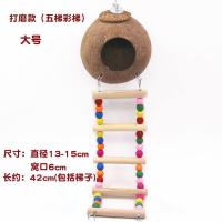 鸟窝椰子壳窝 虎皮珍珠文鸟牡丹鹦鹉鸟窝 保暖鸟巢鸟用品用具防咬 大号打磨款(五梯彩梯)