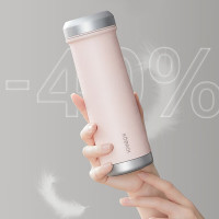 康巴赫KH-B48T02纯钛保温杯高端杯子车载办公室水杯礼盒装 浅樱粉450mL