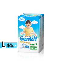 日本进口妮飘Genki!更祺婴儿宝宝内裤型纸尿裤尿不湿L码44片男女通用9-14kg