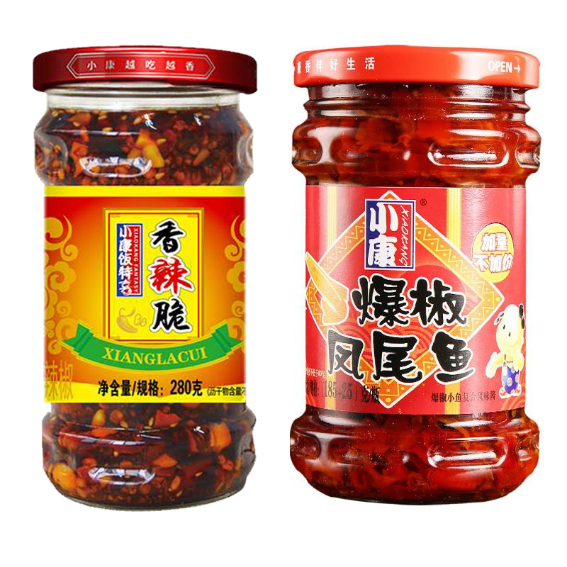 组合酱 香辣脆210g+爆椒凤尾鱼185g