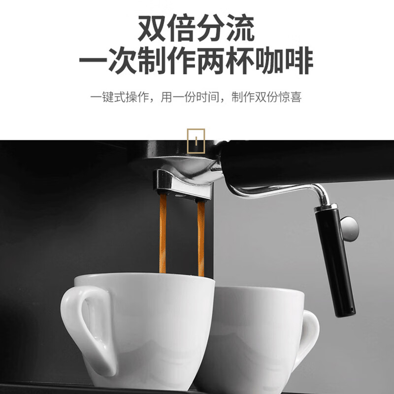东菱咖啡机家用半全自动意式浓缩办公室DL-KF6001高清大图