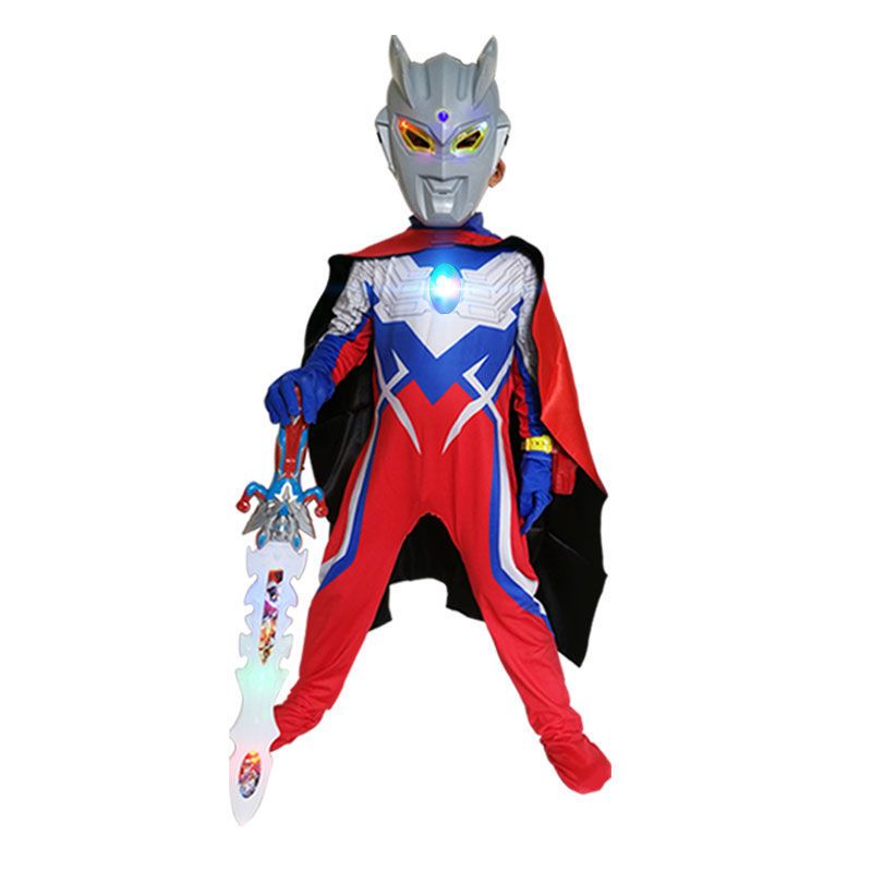 赛罗迪迦奥特曼衣服男童套装幼儿园小男孩儿童cos超人可发光服装发光