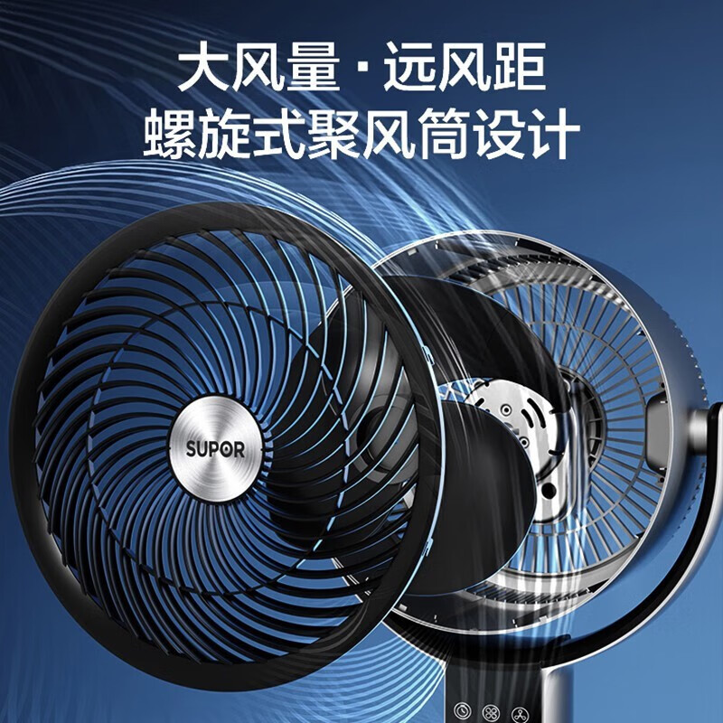苏泊尔(SUPOR)12档直流变频空气循环扇家用遥控落地扇涡轮换气扇3D摆头四季适用对流电风扇 EFC-102A-18