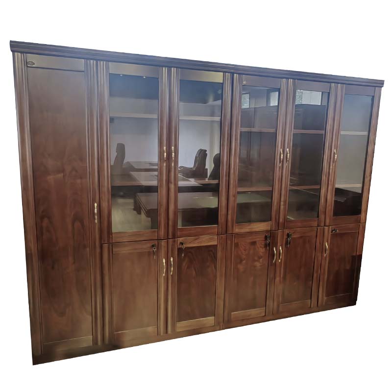 广亿隆中式书柜衣柜储物柜文件柜定制三门135*42*200cmWH-HSG1353#B/个高清大图