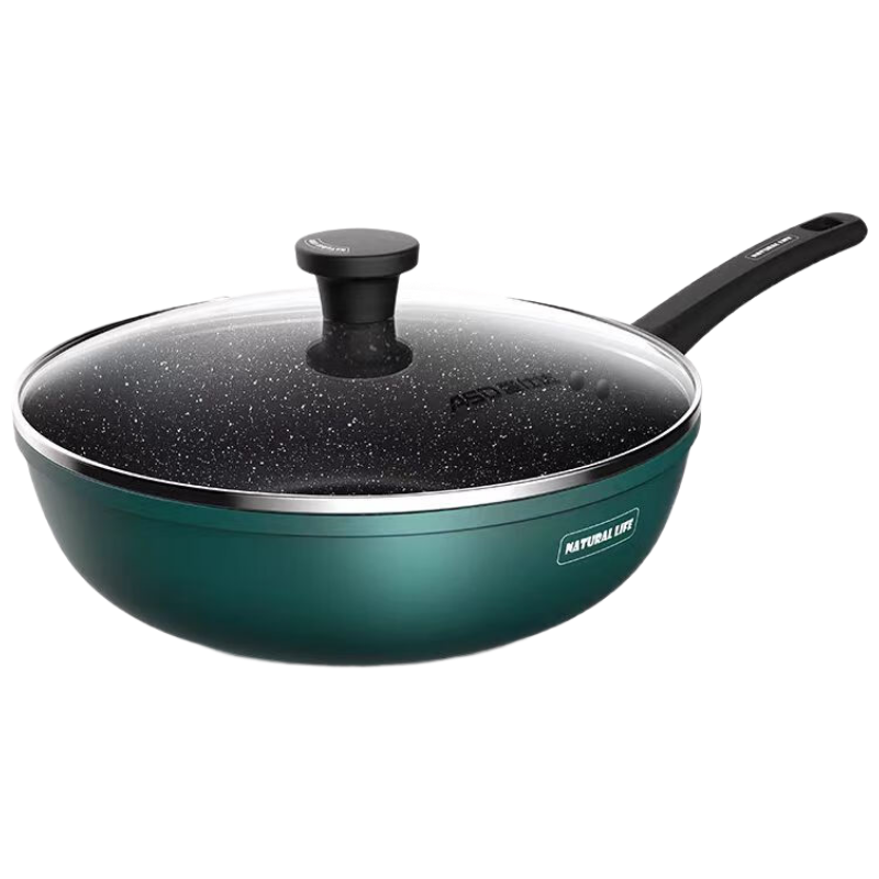 爱仕达(ASD) 炒锅晶石不粘锅平底麦饭石色大煎锅30cm家用炒菜锅电磁炉通用 麦饭石色 CL30S8WG / 把