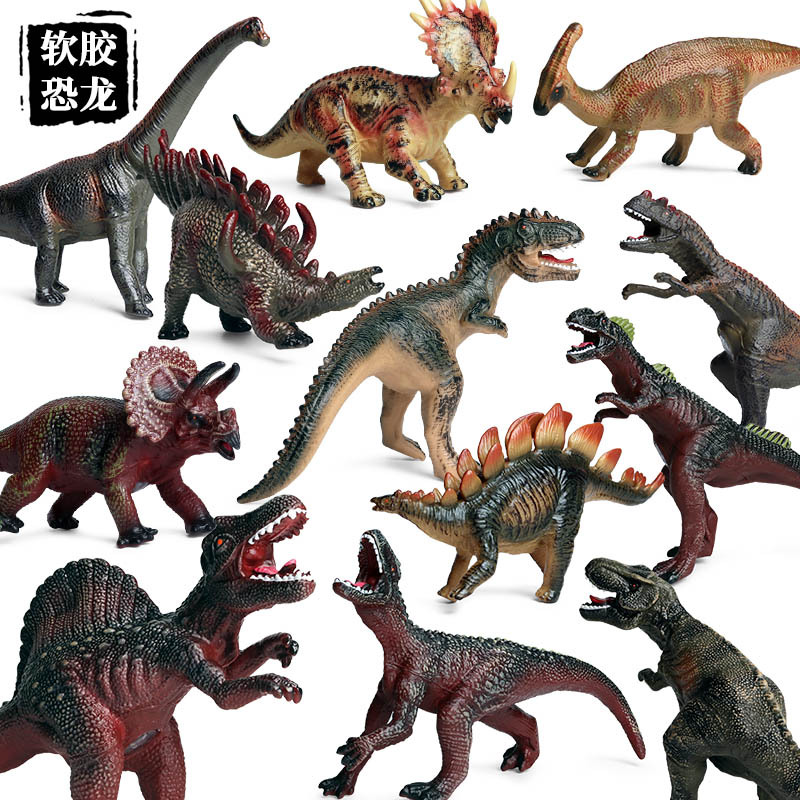 软胶恐龙模型侏罗纪鲨齿龙霸王龙三角龙迅猛龙仿真动物模型玩具