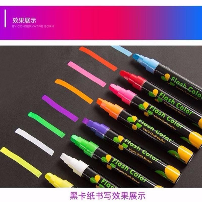 8支专用荧光笔 纽缤LED电子荧光板60 80广告牌黑板荧发光屏手写立式写字板留言板
