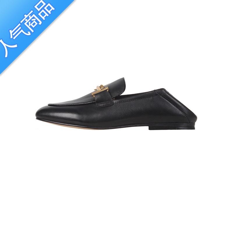 SUNTEK乐福鞋女2023新款英伦风一脚蹬女单鞋软皮平底休闲百搭小皮鞋高清大图