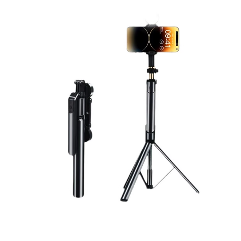 通用三脚架加长1.7米vlog拍摄神器360度旋转手机直播蓝牙支架 黑色高清大图