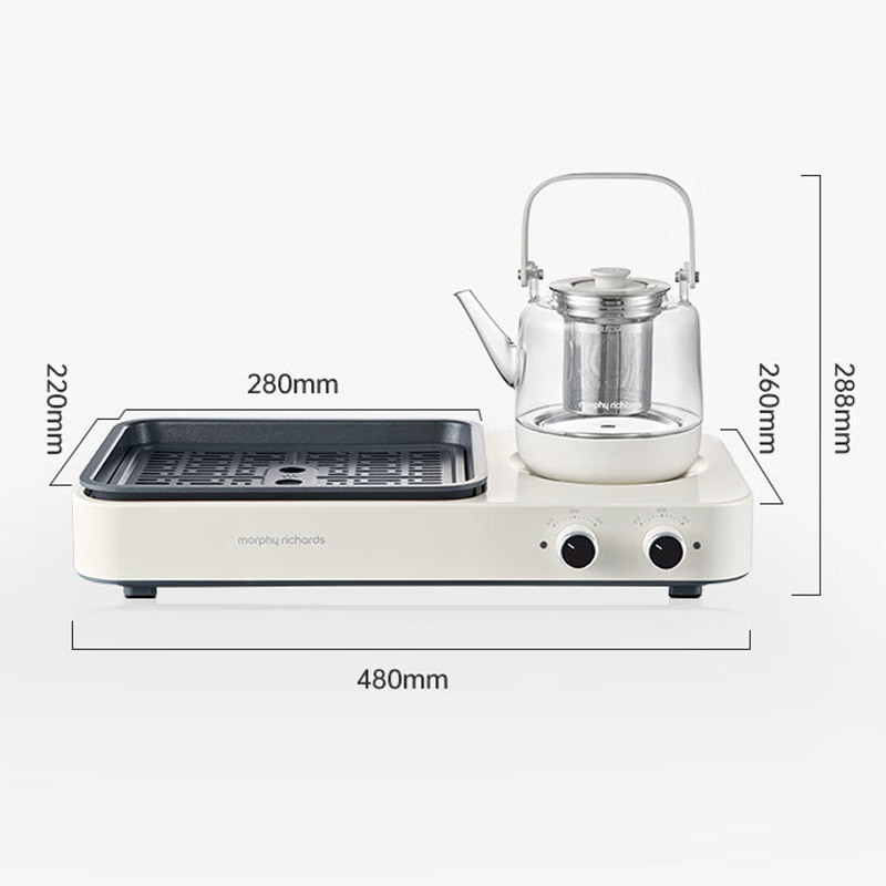 摩飞围炉煮茶器0.8L多功能分区控温煎烤炉煮茶炉MR6093高清大图