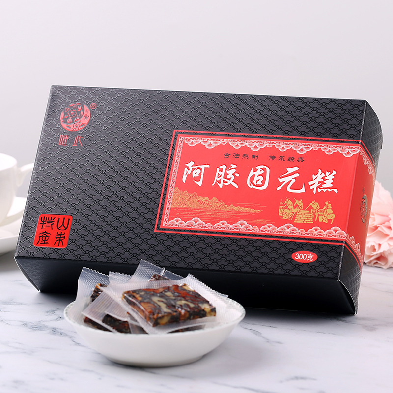 唯此正品山东阿胶糕即食300g手工自制固元膏红枣枸杞滋补阿娇糕纯礼盒装