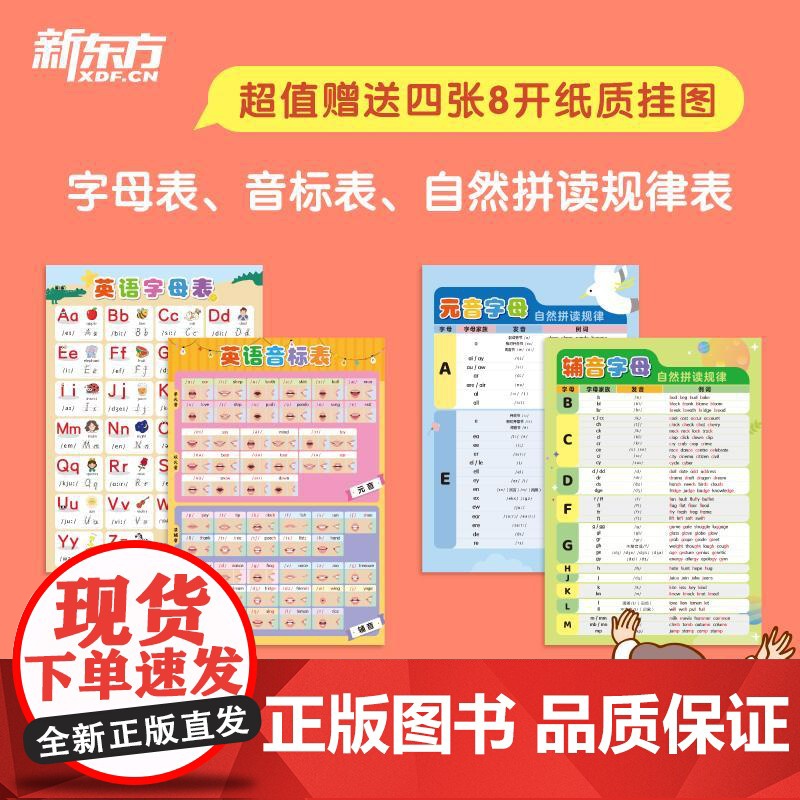 新东方零基础 完美英语发音轻松学 中小学生英语初学者 孟繁飞 英语字母音标自然拼读 音变规则高清大图
