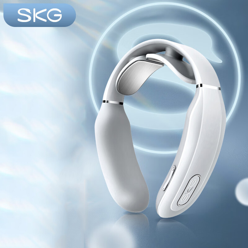 SKG 颈椎按摩器 时尚颈椎按摩仪 肩颈按摩器 颈椎经络电脉冲护颈仪 K3浅灰色 王一博代言[礼物]