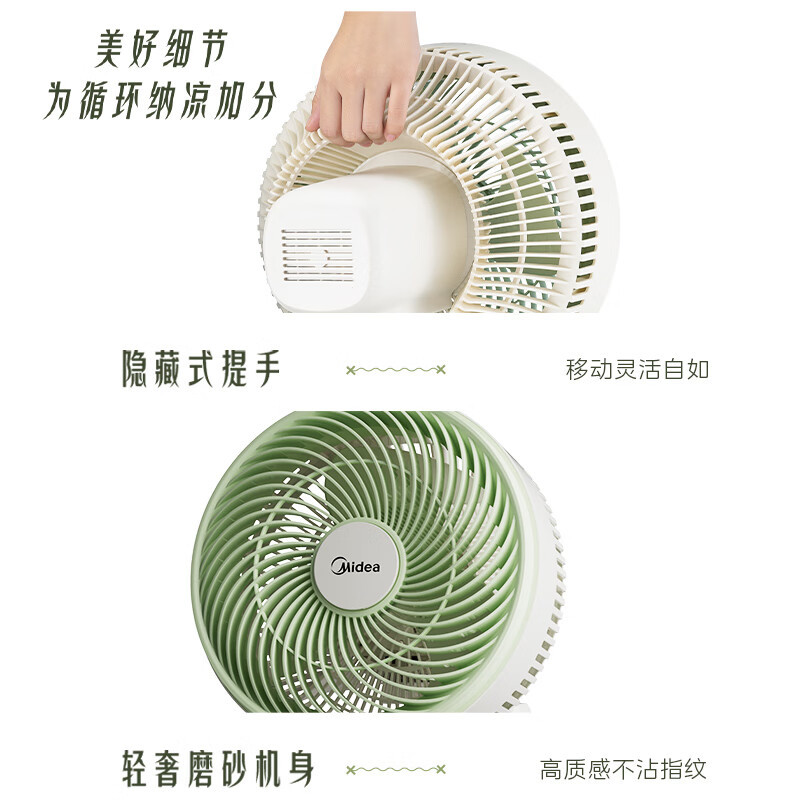 美的(Midea)电风扇 壁扇家用挂壁风扇卧室客厅轻音节能摇头电扇大风力空气循环扇 FWA23UR[电子遥控式]高清大图