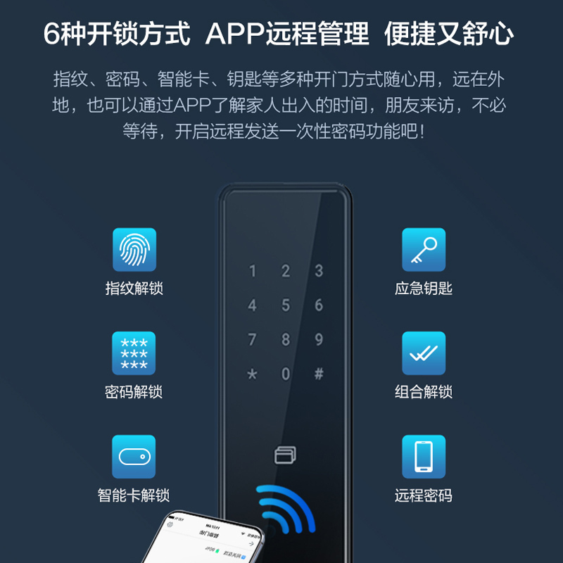 【全国免费安装】海尔（Haier）智能锁指纹锁电子密码锁家用防盗门刷卡锁防小黑盒十大品牌智能门锁