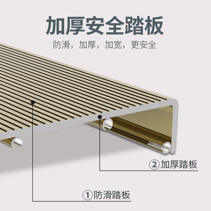 多功能梯子晾衣架家用折叠梯室内人字梯伸缩加厚铝合金两用晒衣架 三维工匠 太空银3步[加厚标准款](4.7KG)高清大图