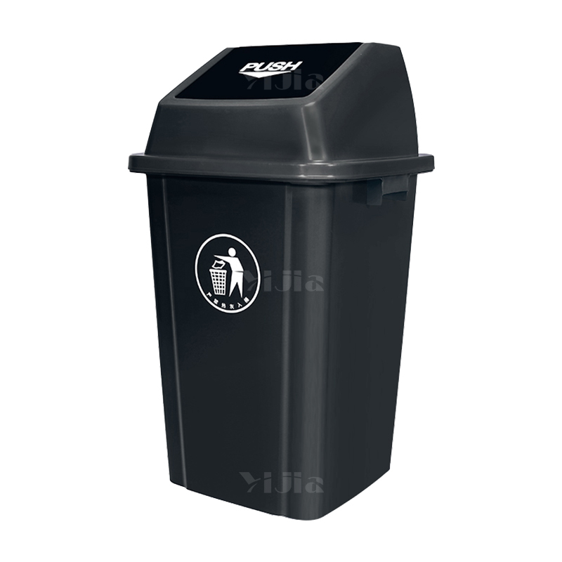 翌嘉YJ4122097 长方形夹缝翻盖分类垃圾桶 100L灰色(投放标)