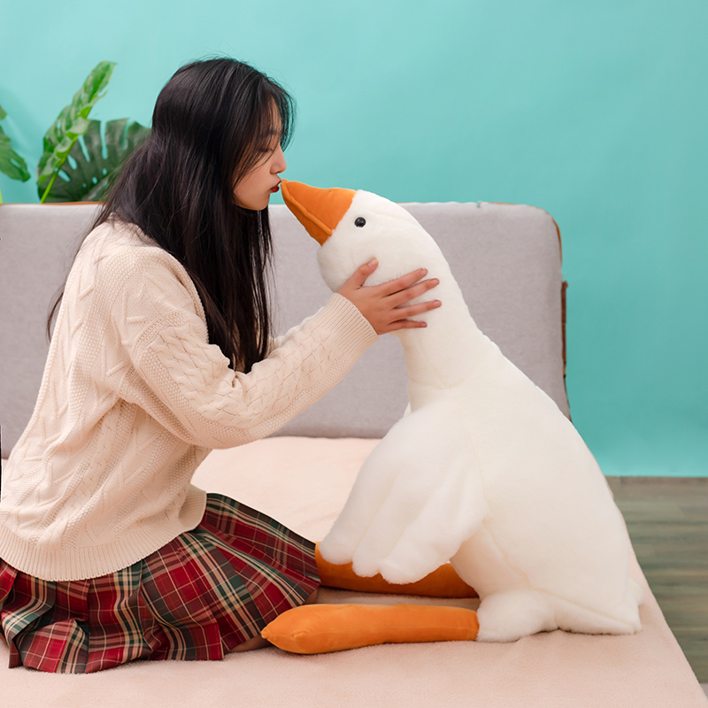 大白鹅公仔抱枕大鹅毛绒玩具趴趴鹅玩偶睡觉抱女生玩偶情人节礼物送