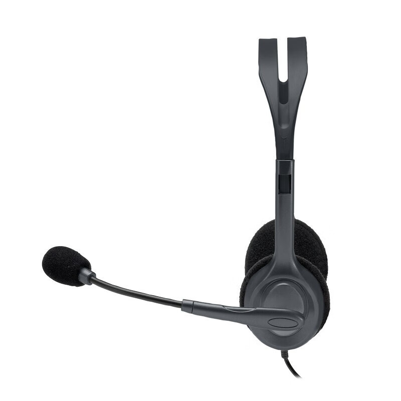 罗技(Logitech) H110 电脑耳机耳麦 多功能头戴式立体声耳机耳麦 教育办公培训耳麦 双插孔耳机 有线耳机