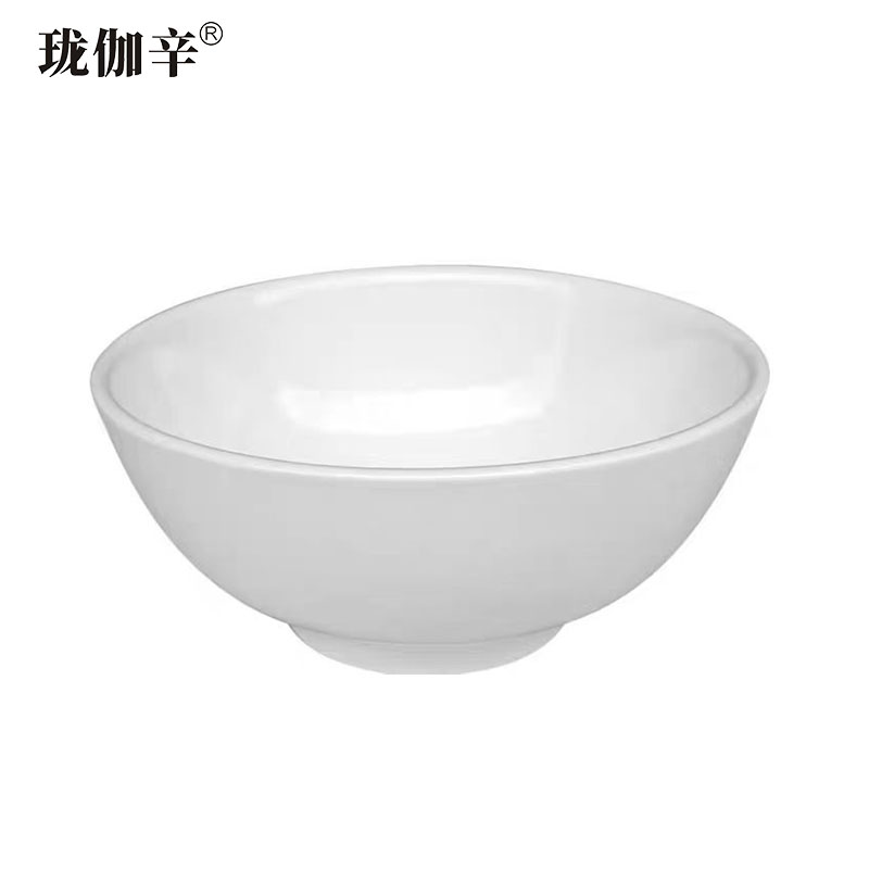 珑伽辛 白色陶瓷碗饭碗 5英寸/个高清大图
